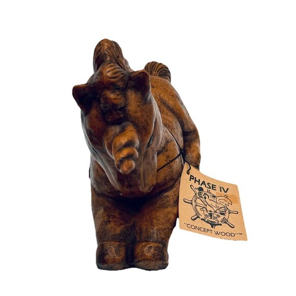 Phase IV Concept Unicorn Cast Figure Pecan Shell Wood Resin VTG High Point NC - Picture 2 of 9